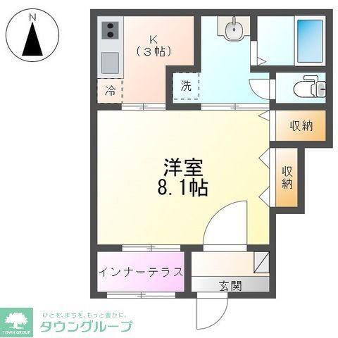 HALELEA・AOBA(1K/1階)の間取り写真