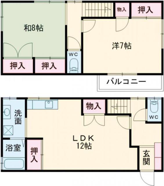 サンパレス(2LDK/1階)の間取り写真