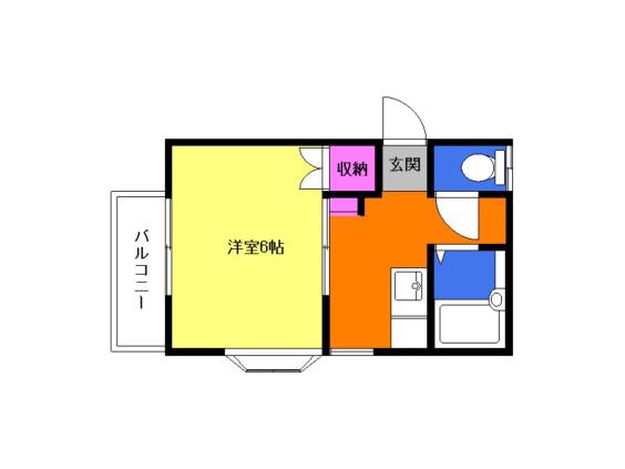 セレージュ湘南(1K/2階)の間取り写真