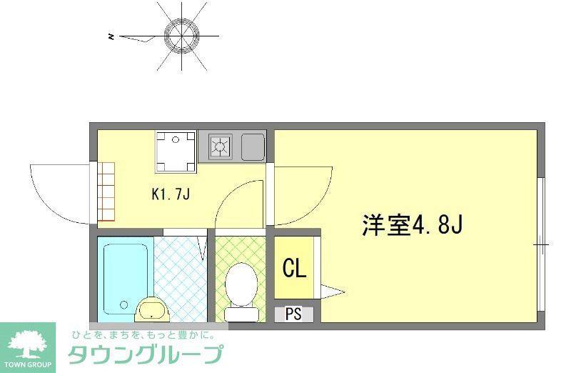 フォルトゥーナ梅島(1K/2階)の間取り写真