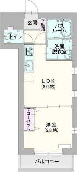 アインズ(1LDK/3階)の間取り写真