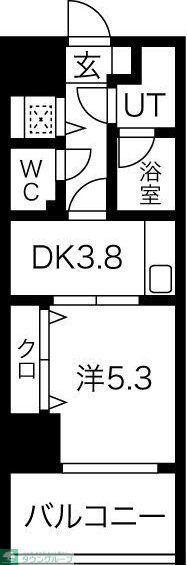 さくらHILLS NISHIKI PLATINUM RESIDENCE(1DK/7階)の間取り写真