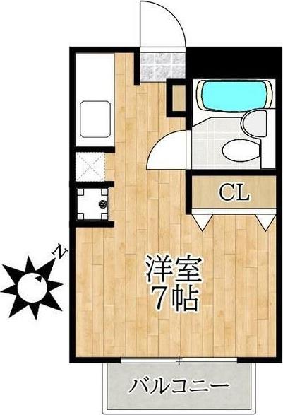 ガーデンハイム(ワンルーム/1階)の間取り写真