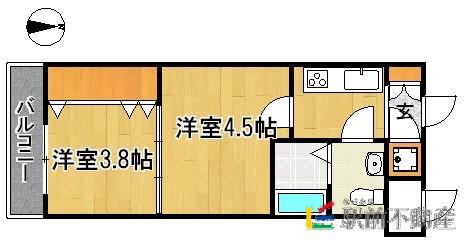 ORIENTBLD NO66 ギャランティー21博多(2K/5階)の間取り写真