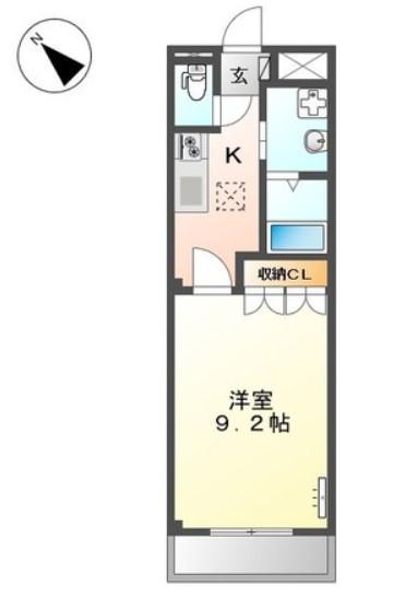サンパレス日進(1K/1階)の間取り写真