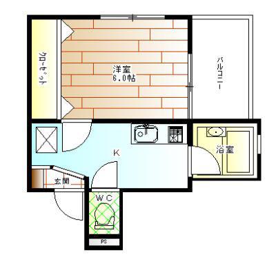 プランドール相澤(1K/3階)の間取り写真