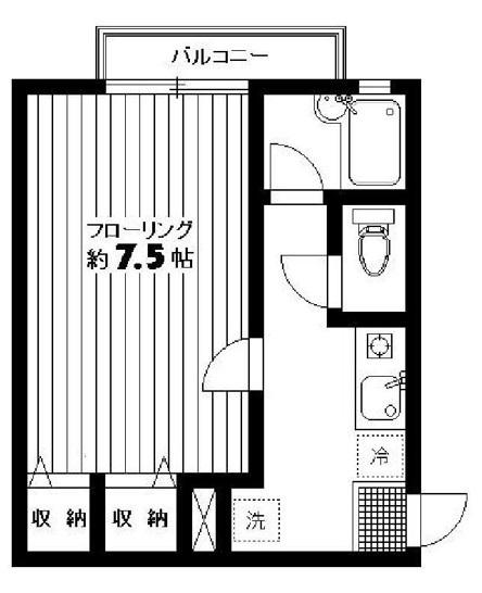 セットボヌール(1K/2階)の間取り写真