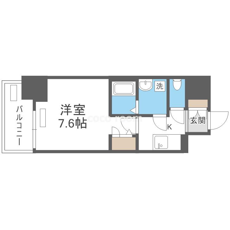 プレサンス谷町リーベ(1K/11階)の間取り写真