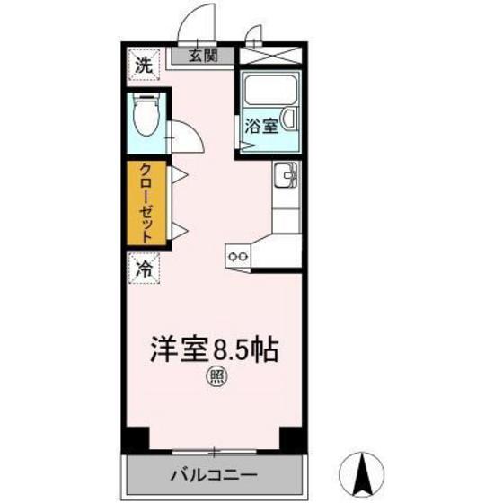 アトリエ(ワンルーム/2階)の間取り写真