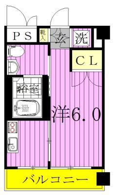 パークフラッツ松戸(1K/11階)の間取り写真