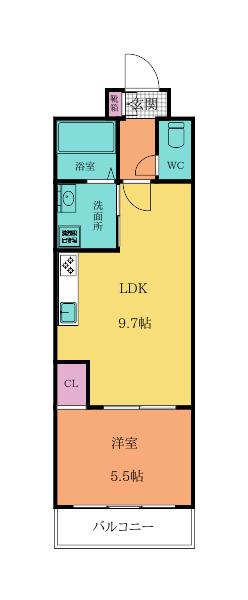 エルザビル馬借47(1LDK/2階)の間取り写真