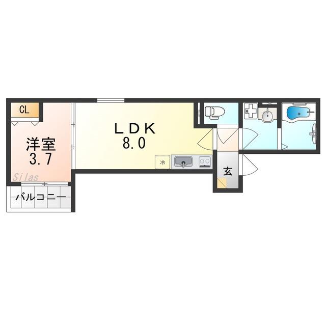 D PORTA BIJOU(1LDK/1階)の間取り写真
