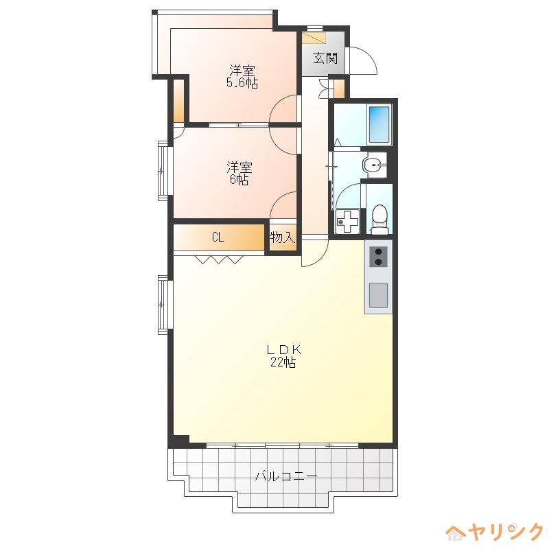メゾンアモール(2LDK/1階)の間取り写真