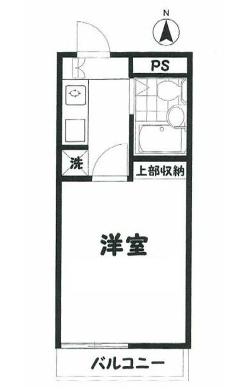 クレッセント駒場(1K/2階)の間取り写真