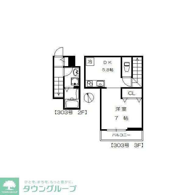 CASA ASPERA JIYUGAOKA(1DK/3階)の間取り写真