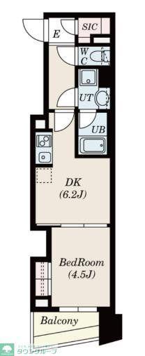 S-FORT中板橋(1DK/1階)の間取り写真