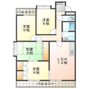 ホーム岩崎台(4LDK/3階)の間取り写真