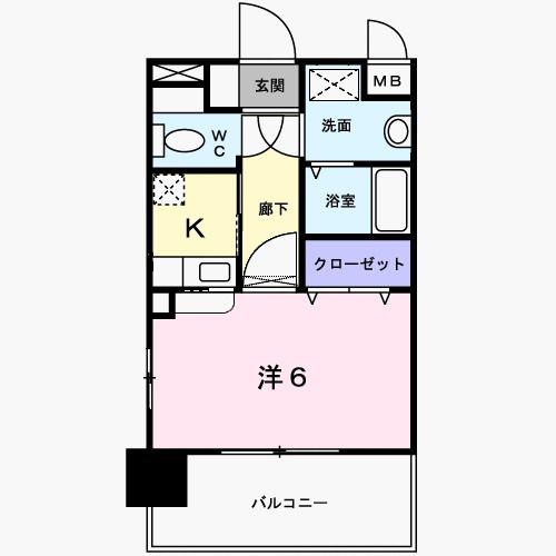 ハイネタウン箱崎(1K/5階)の間取り写真
