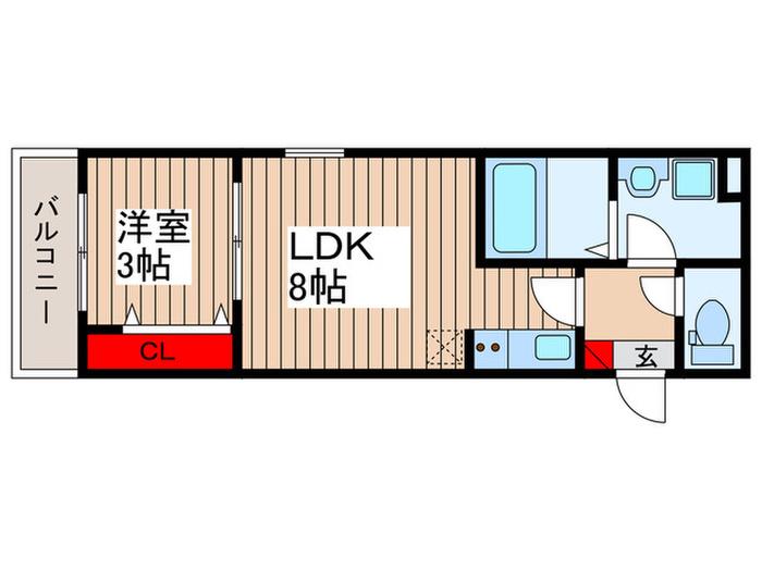 ジーメゾン見沼大和田ノエリア(1LDK/3階)の間取り写真
