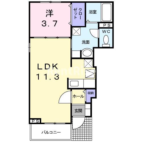 スターライト(1LDK/1階)の間取り写真