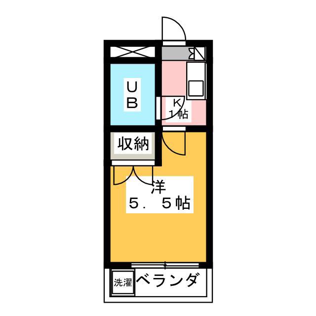 プリンセスコート新宿(1K/4階)の間取り写真