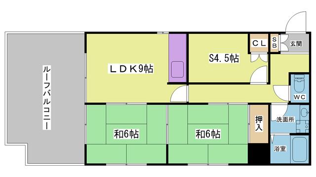 イスズハイツベル鈴蘭台西町(2SLDK/3階)の間取り写真