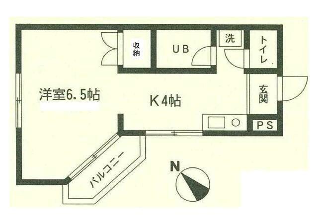 矢澤ビル(ワンルーム/2階)の間取り写真