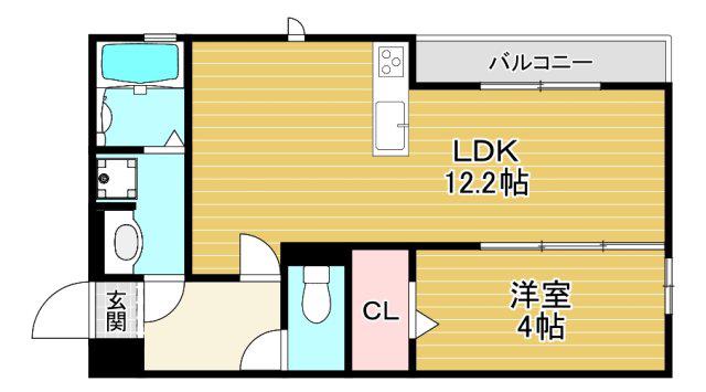 グラン・クリュ(1LDK/1階)の間取り写真