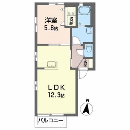 パインフェアリー(1LDK/2階)の間取り写真
