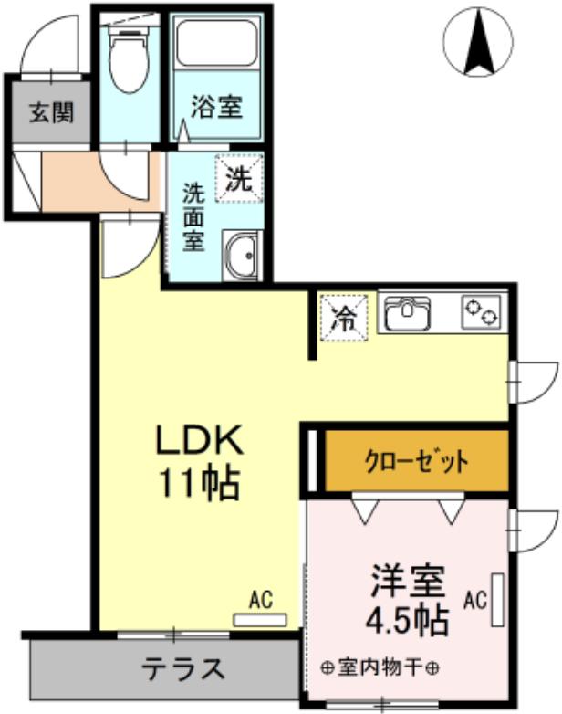エソラ大泉学園(1LDK/1階)の間取り写真