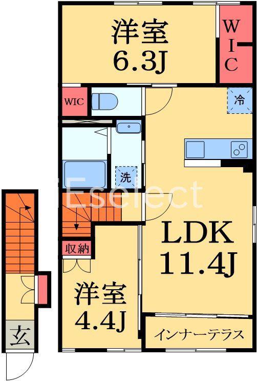 さくらベール(2LDK/2階)の間取り写真