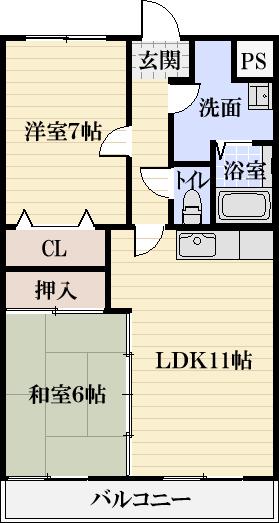 サンクリエイトアムール(2LDK/3階)の間取り写真