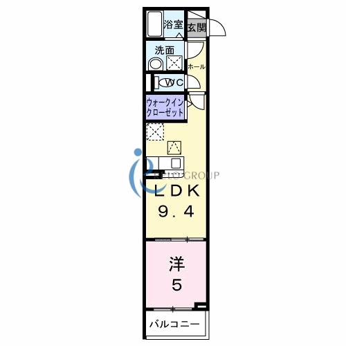 ヒカルサ大阪巽西(1LDK/3階)の間取り写真