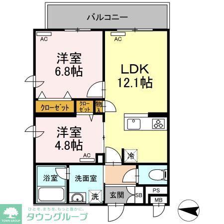 COZY COURT 大泉学園(2LDK/3階)の間取り写真