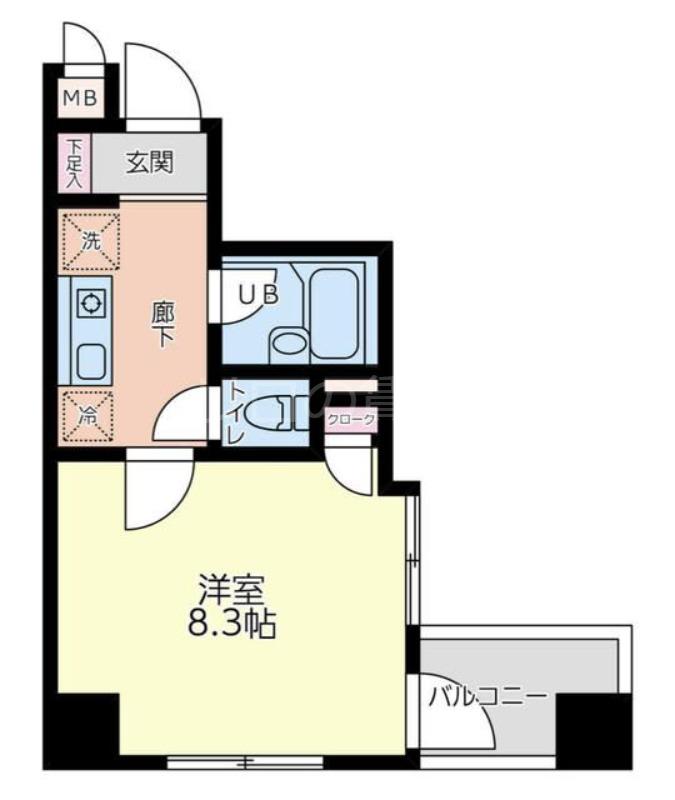 マモール川崎II(1K/4階)の間取り写真