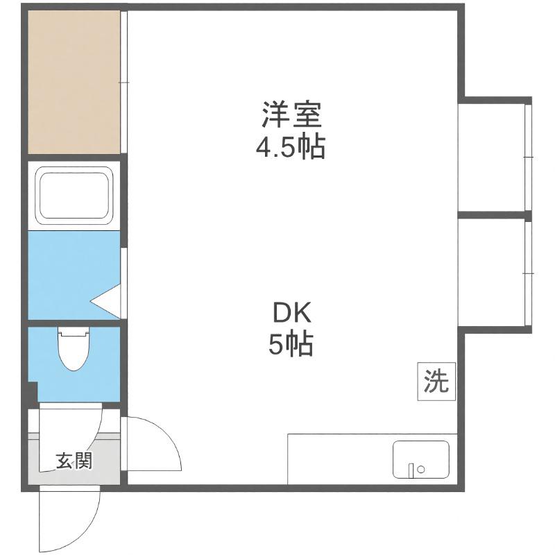 近藤マンション(1DK/1階)の間取り写真