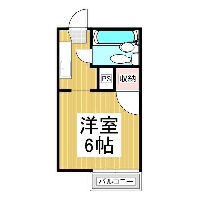 フレグランス中沢(ワンルーム/2階)の間取り写真