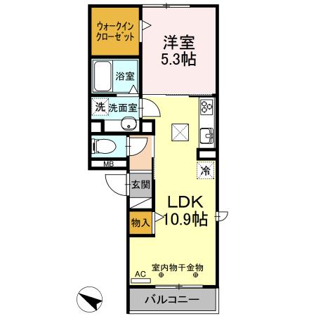 クロシェット町田(1LDK/1階)の間取り写真