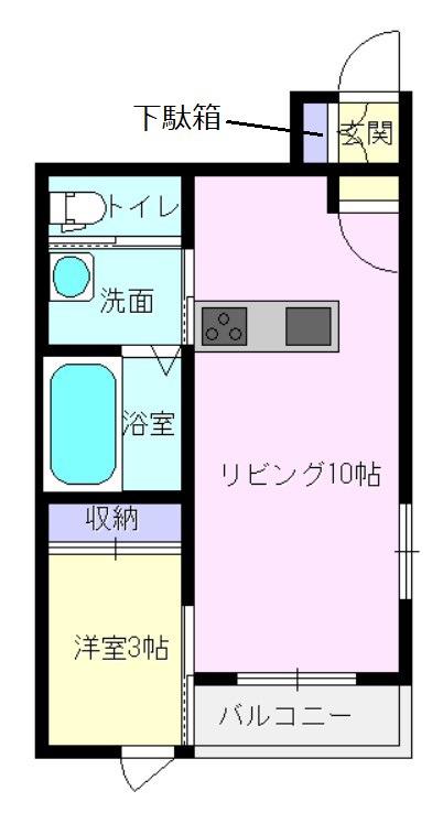 ドルチェヴィータ橘A(1LDK/1階)の間取り写真