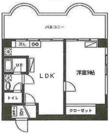 グランドヴィラアサヒ(1LDK/2階)の間取り写真