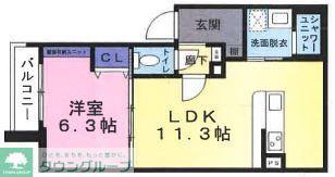 ポルト・ボヌール(1LDK/1階)の間取り写真