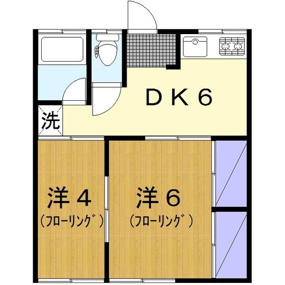 つかさハイツ(2DK/1階)の間取り写真