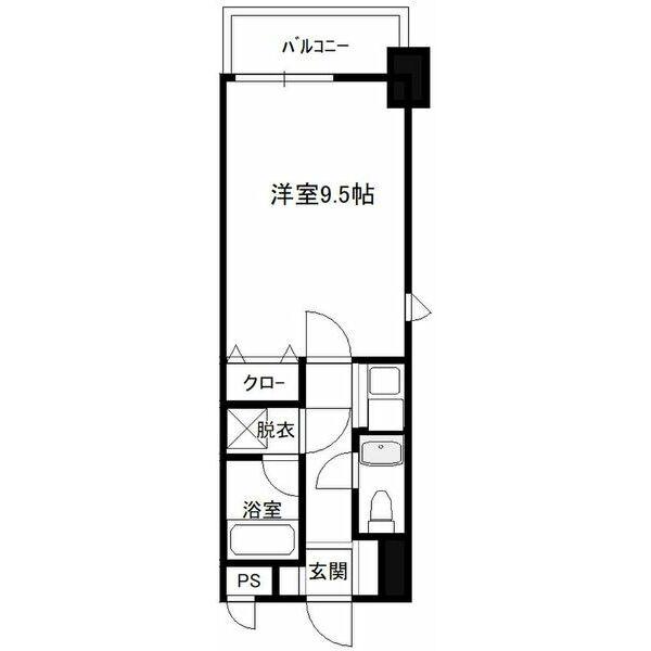 ヒルクレスト大橋駅前ロータリー(1K/6階)の間取り写真