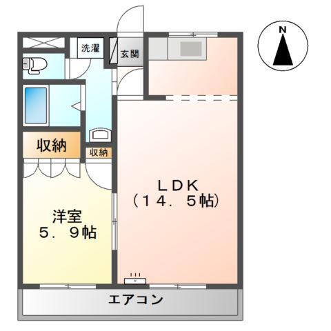 BELLE CIEL(1LDK/2階)の間取り写真