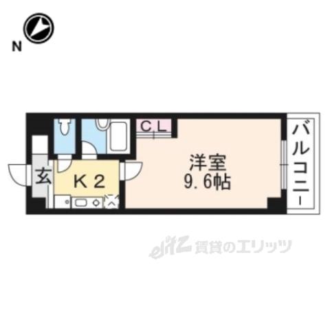 シャンドフルール竹村(1K/1階)の間取り写真