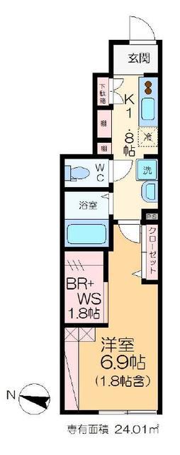 CASA SICURO AOTO(1SK/1階)の間取り写真
