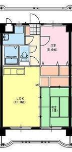 淀コーポIII(2LDK/4階)の間取り写真