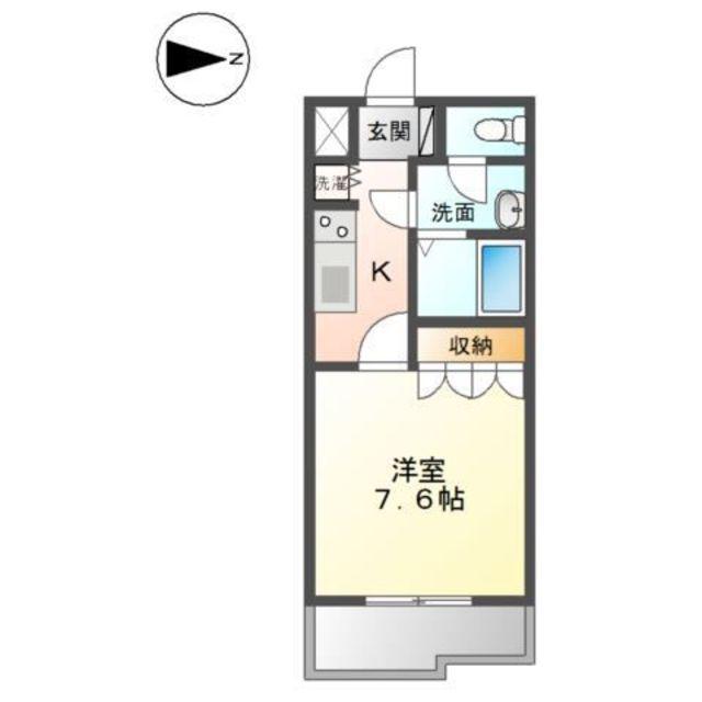 エルピスI(1K/2階)の間取り写真