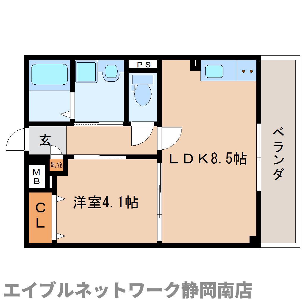 サンシャイン大和(1LDK/4階)の間取り写真