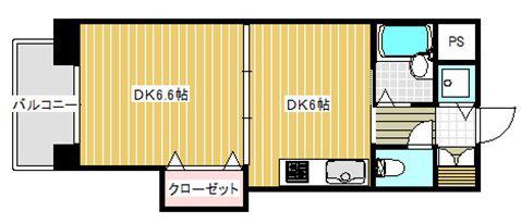 エトワール大宮(1DK/4階)の間取り写真